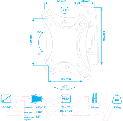 Кронштейн для телевизора Kromax Corbel-1