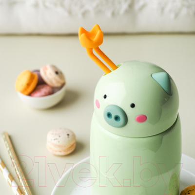 Термос для напитков Miku Король Свин / TH-KD-400G