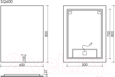 Зеркало Sancos Square 60x80 / SQ600