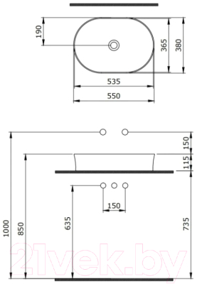 Умывальник Berges Ego SL 181612 (серый матовый)