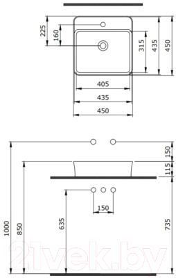 Умывальник Berges Ego SL 182024 (антрацит матовый)