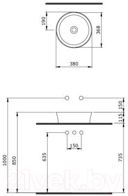 Умывальник Berges Ego SL 181271 (темно-зеленый матовый)