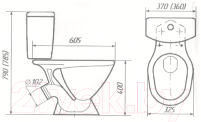 Унитаз напольный Универсал Цоп (бачок Евро)