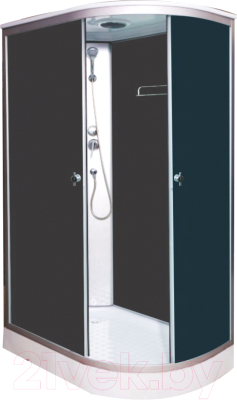 Душевая кабина Водный мир ВМ-877 L 80x120 (черный/тонированное стекло) - фото