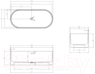 Ванна из искусственного камня Abber Stein AS9607