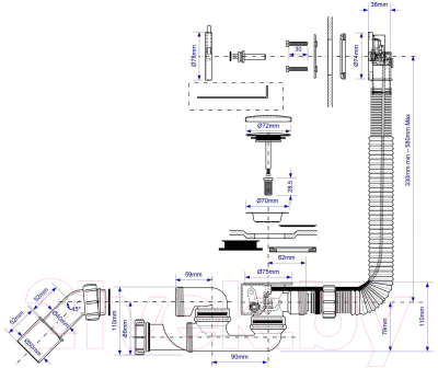 Сифон McAlpine Slim MP31SSF-MBBR