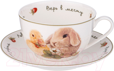 Чашка с блюдцем Lefard Лови счастье / 85-1979 - фото