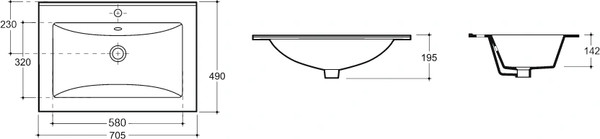 Умывальник Керамин Бергамо Нова 70 ФС с/о