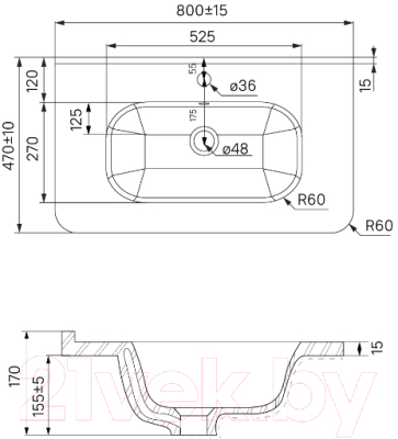 Тумба с умывальником IDDIS Edifice EDI80L0i95K