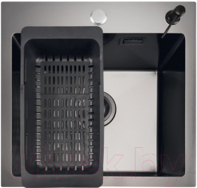 Мойка кухонная STELLAR E4444NB (нано черный) - фото