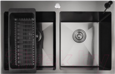 Мойка кухонная STELLAR E7850-2NB (нано черный) - фото
