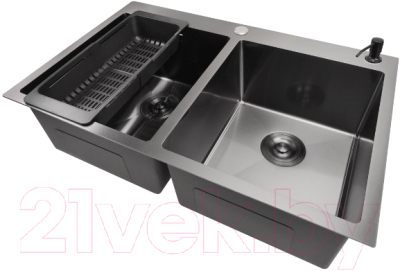 Мойка кухонная STELLAR E7850-2NB (нано черный)