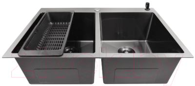 Мойка кухонная STELLAR E7850-2NB (нано черный)