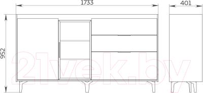 Тумба Мебель-Неман Модена МН-048-05-Ц3