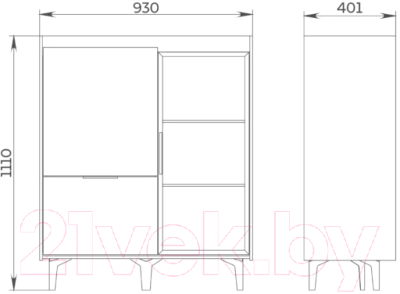 Тумба Мебель-Неман Модена МН-048-24-Ц1