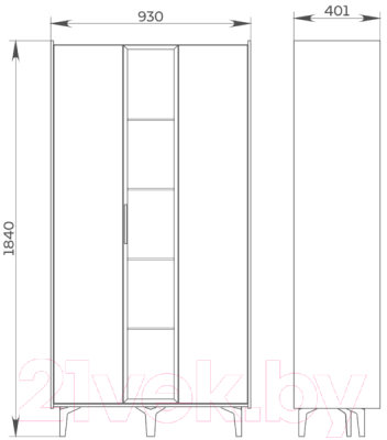 Шкаф с витриной Мебель-Неман Модена МН-048-01-Ц1