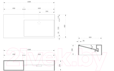 Тумба с умывальником Abber Stein AS2640-1.0 L