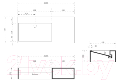 Тумба с умывальником Abber Stein AS2640-1.0 R