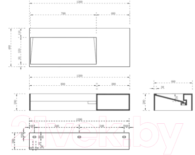 Тумба с умывальником Abber Stein AS2640-1.2 R