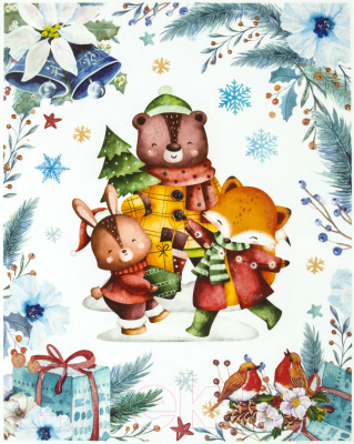 Набор наклеек на окно Золотая сказка Веселые зверята / 591924 - фото