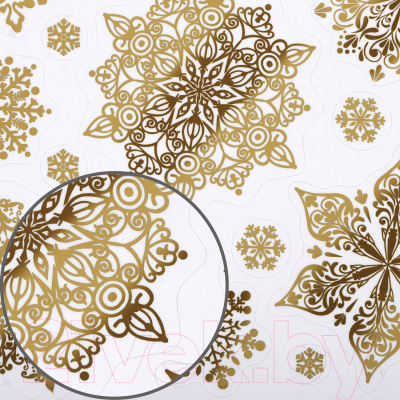 Набор наклеек на окно Золотая сказка Снежинки / 591927