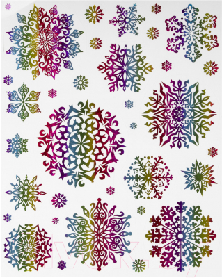 Набор наклеек на окно Золотая сказка Снежинки / 591929