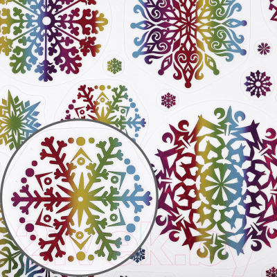 Набор наклеек на окно Золотая сказка Снежинки / 591929