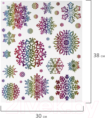 Набор наклеек на окно Золотая сказка Снежинки / 591929
