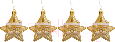 Набор елочных игрушек Золотая сказка Звезды с усами / 592000 - фото