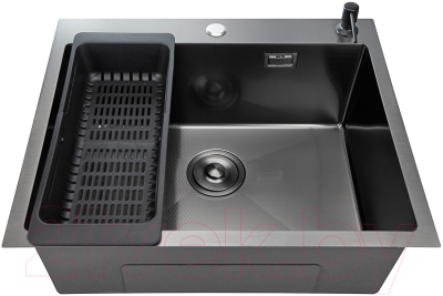 Мойка кухонная STELLAR Decor S7050NB-D (нано черный) - фото