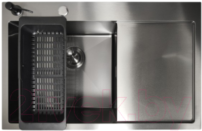 Мойка кухонная STELLAR Decor S6550NB-L-D (нано черный) - фото