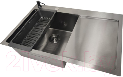 Мойка кухонная STELLAR Decor S6550NB-L-D (нано черный)