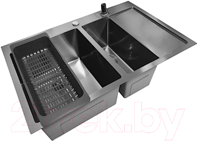 Мойка кухонная STELLAR Decor S7850NB-2L-D (нано черный)