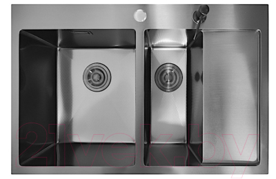 Мойка кухонная STELLAR Decor S7850NB-2L-D (нано черный)