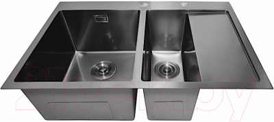 Мойка кухонная STELLAR Decor S7850NB-2L-D (нано черный)