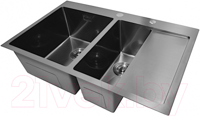 Мойка кухонная STELLAR Decor S7850NB-2L-D (нано черный)