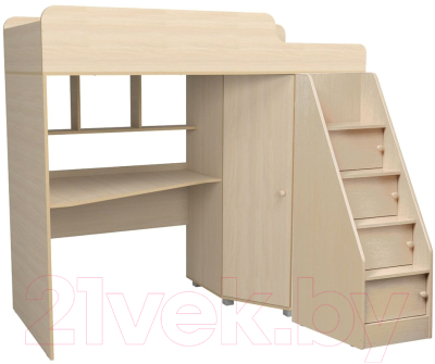 Кровать-чердак детская Капризун 13 Р440-2 с рабочей зоной