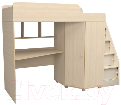 Кровать-чердак детская Капризун 13 Р440-2 с рабочей зоной