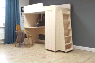 Кровать-чердак детская Капризун 13 Р440-2 с рабочей зоной