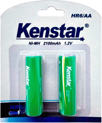 Комплект аккумуляторов Kenstar HR6/AA Ni-Mh 2100mAh BL-2 / KS-HR6-2100-BL2 - фото