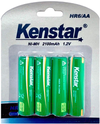 Комплект аккумуляторов Kenstar HR6/AA Ni-Mh 2100mAh BL-4 / KS-HR6-2100-BL4 - фото