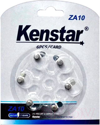 Комплект батареек Kenstar ZA10 BL-6 Zinc Air / KS-ZA10-BL6  - фото