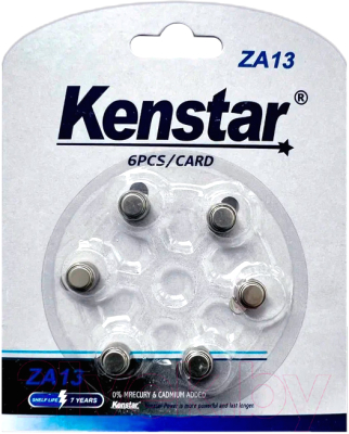 Комплект батареек Kenstar ZA13 BL-6 Zinc Air / KS-ZA13-BL6 - фото