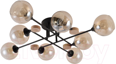 Потолочный светильник Mirastyle MH-1491B/8 BK+WOOD