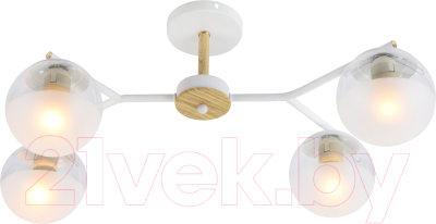 Потолочный светильник Mirastyle MH-5071/4 WH+WOOD - фото