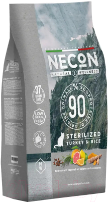 Сухой корм для кошек Necon Для стерилизованных кошек с индейкой и рисом / NW032 - фото