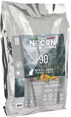 Сухой корм для кошек Necon Для стерилизованных кошек с индейкой и рисом / NW034 - фото