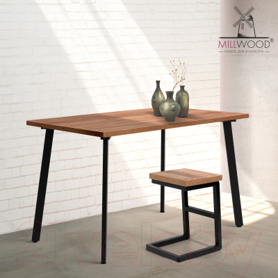 Обеденный стол Millwood Шанхай 120x70x75 (дуб табачный Craft/металл черный)