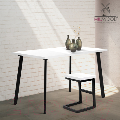 Обеденный стол Millwood Шанхай 120x70x75 (белый/металл черный)
