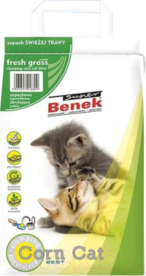 Наполнитель для туалета Super Benek Corn Cat Свежая трава - фото